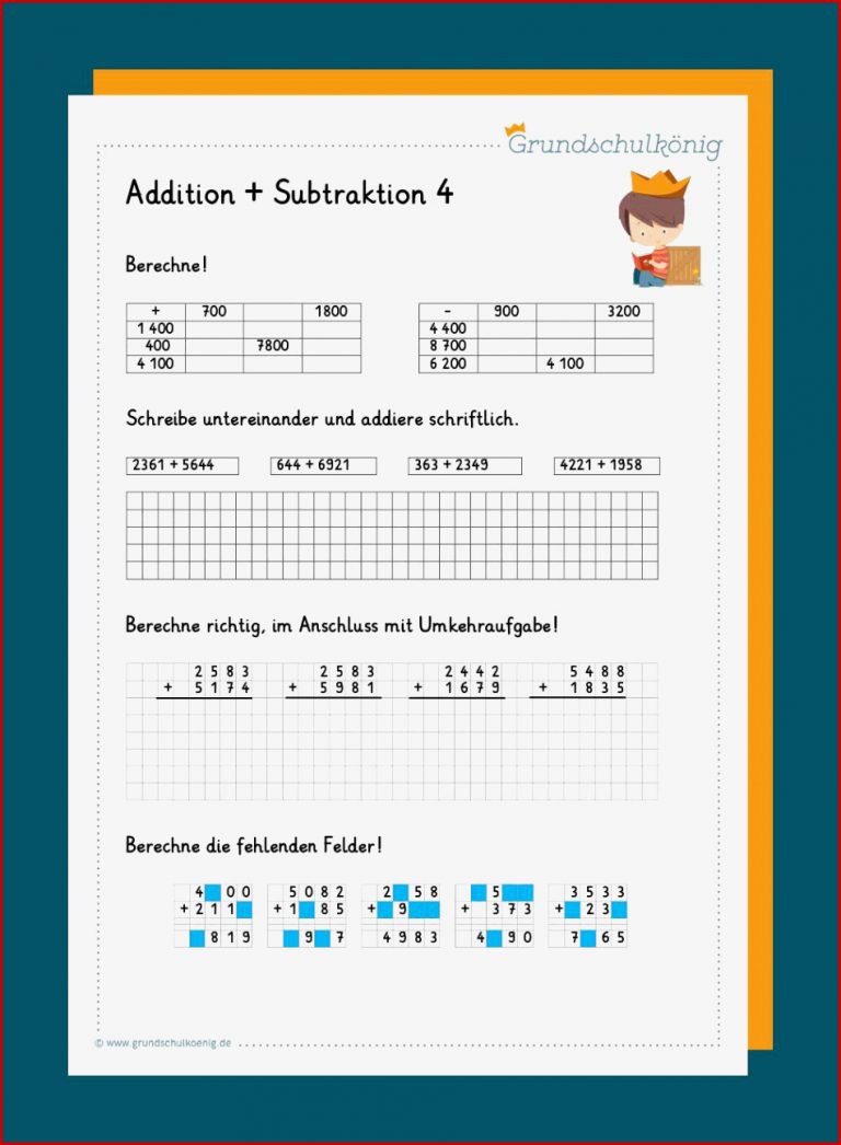 Addition und Subtraktion im Zahlenraum 10 000