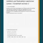 Addition Und Subtraktion Natürlicher Zahlen