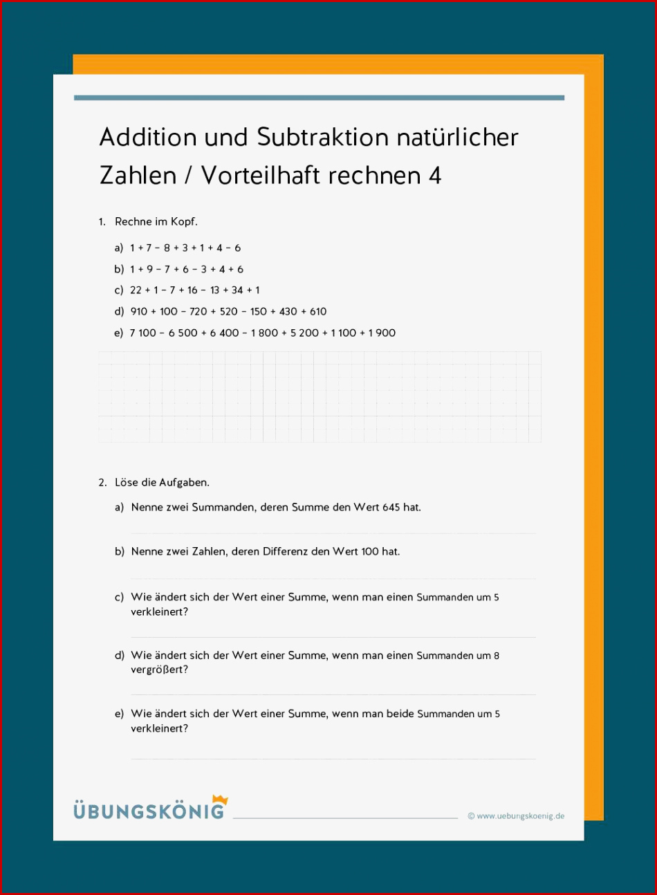 Addition Und Subtraktion Natürlicher Zahlen