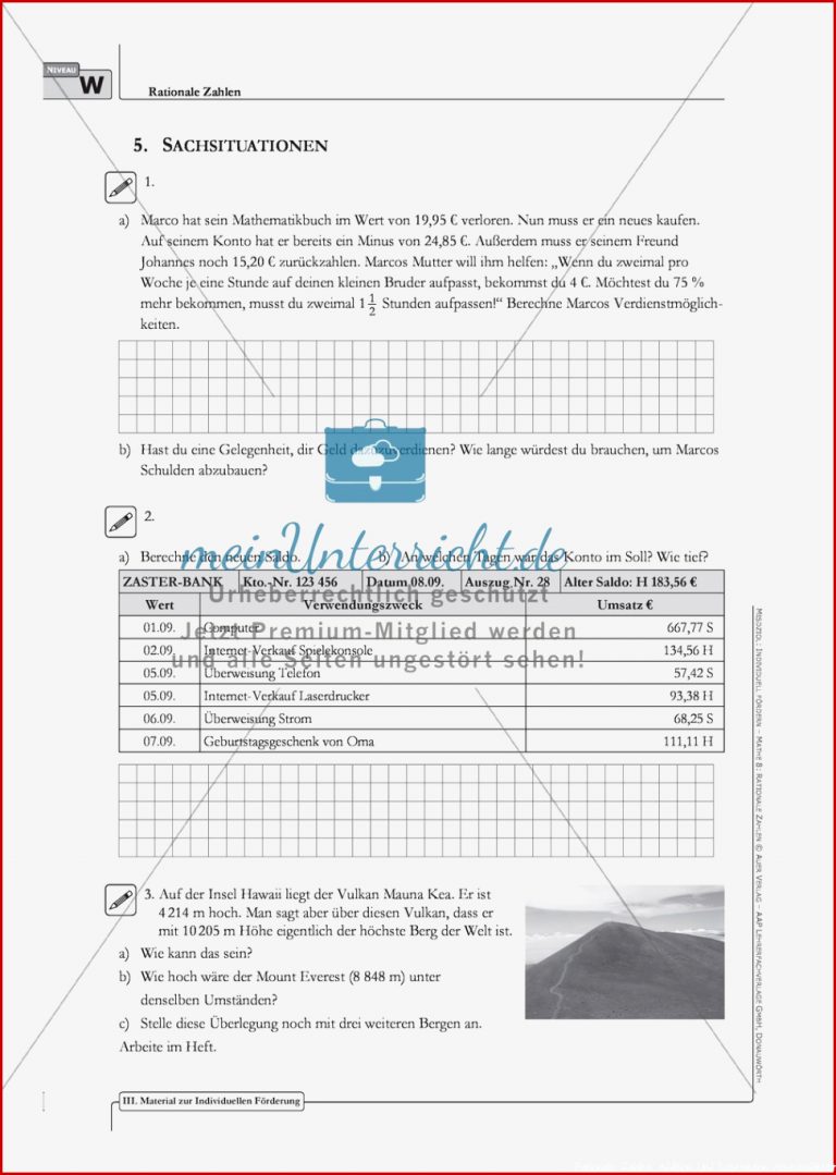 Addition und Subtraktion rationaler Zahlen an