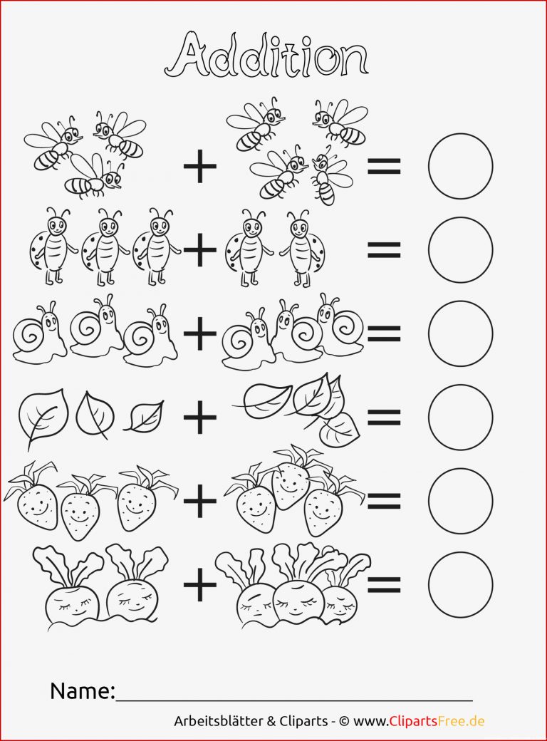 Addition Vorlage Für Mathematikunterricht Klasse 1