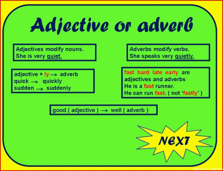 Adjective or Adverb Online Presentation