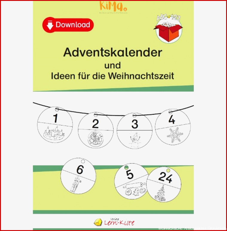 Adventskalender Grundschule Arbeitsblätter herunterladen