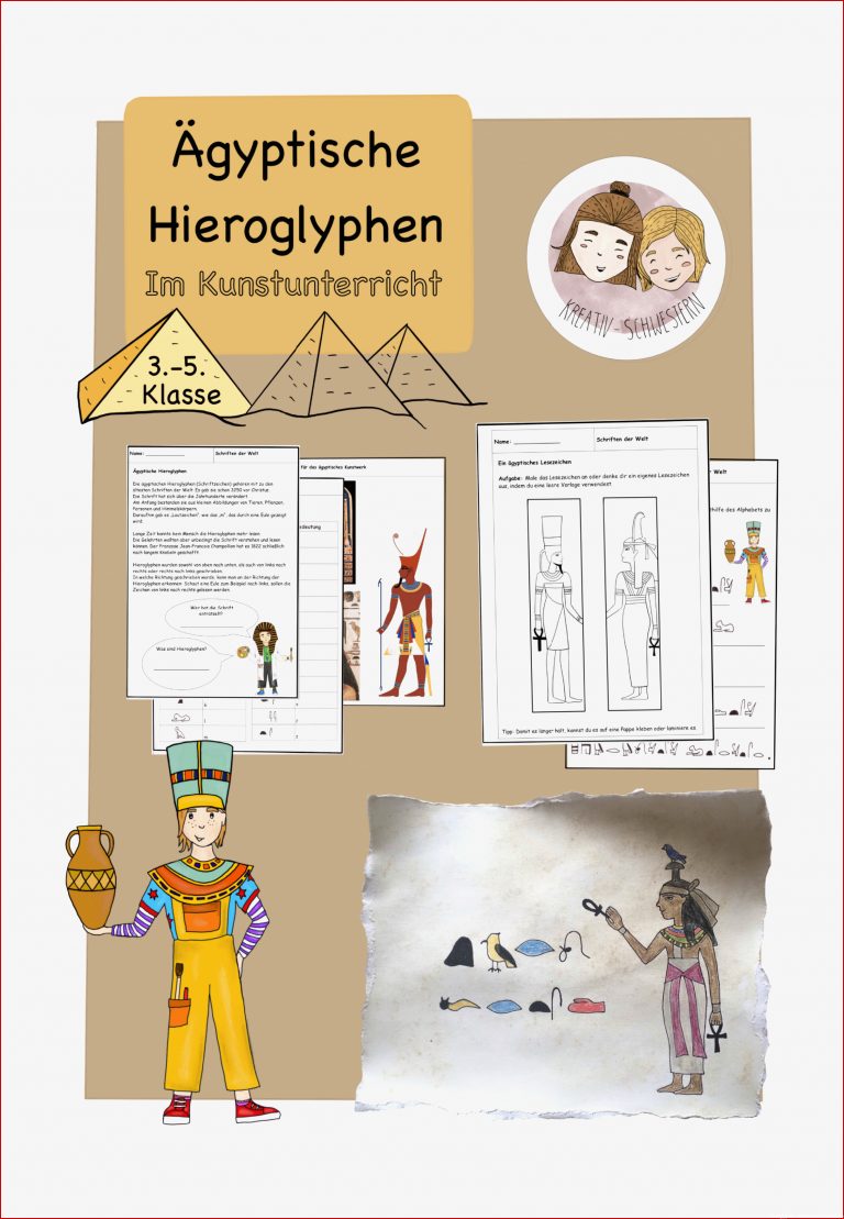 Ägyptische Hieroglyphen Im Kunst Unterricht Grundschule