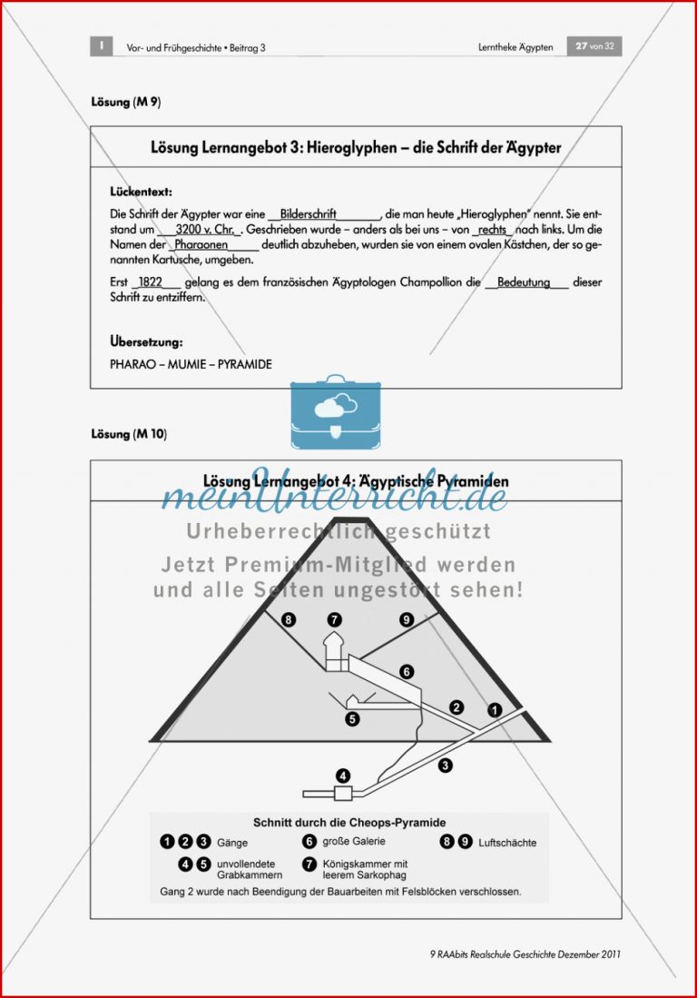 Ägyptische Pyramiden Aufbau und Beschriftung des