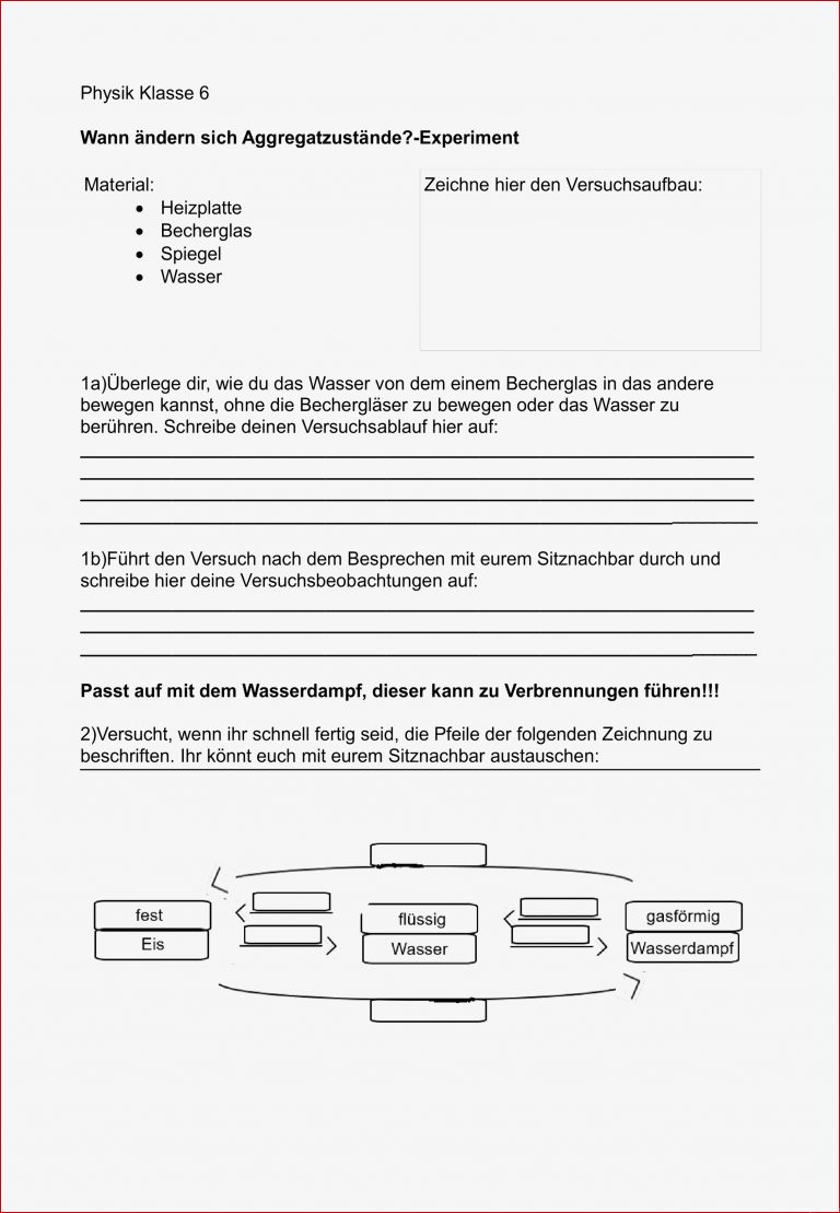 Aggregatzustände Teilchenmodell Arbeitsblatt Ideen