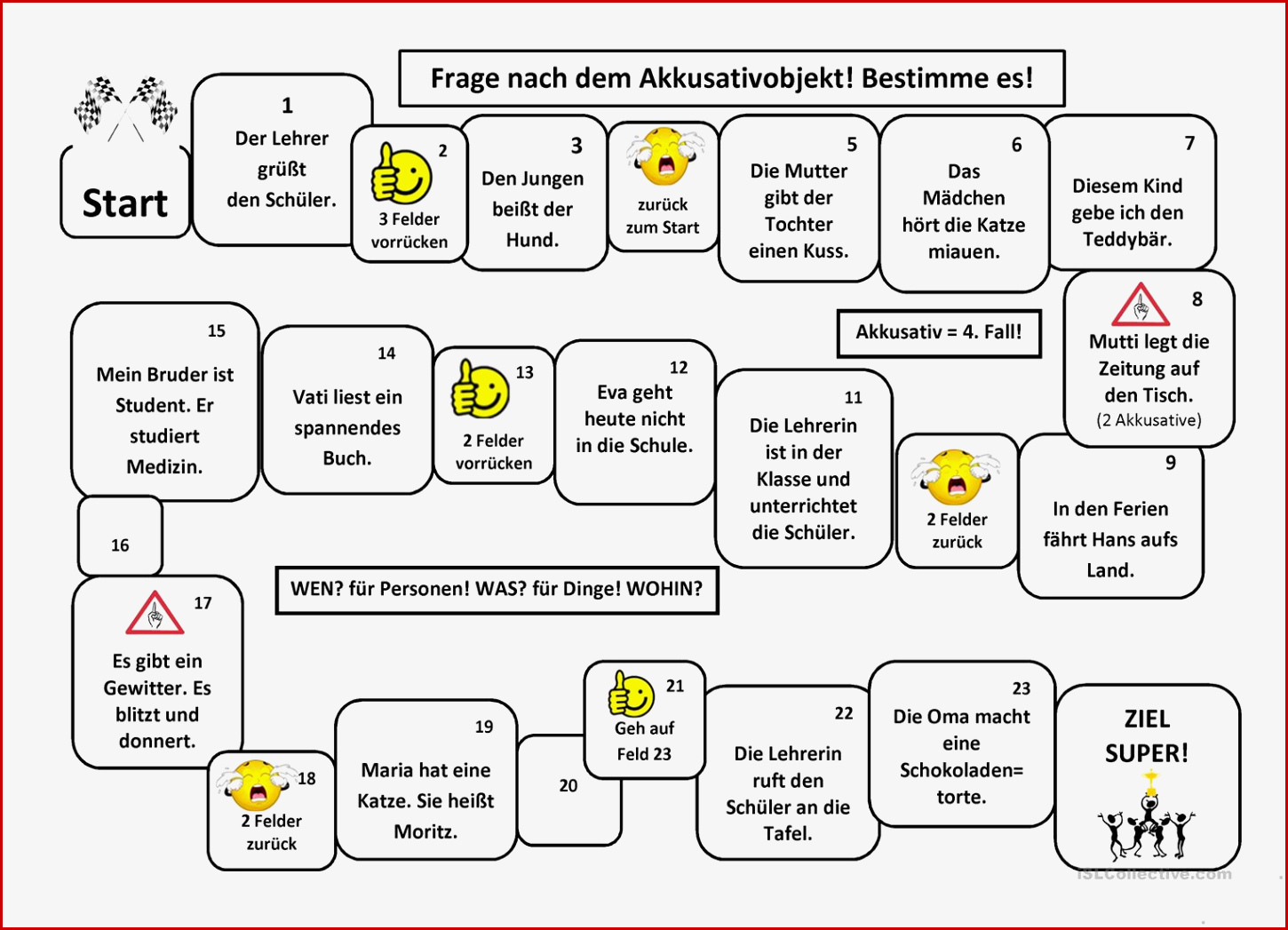 Akkusativ Spiel Arbeitsblatt Kostenlose Daf Arbeitsblätter