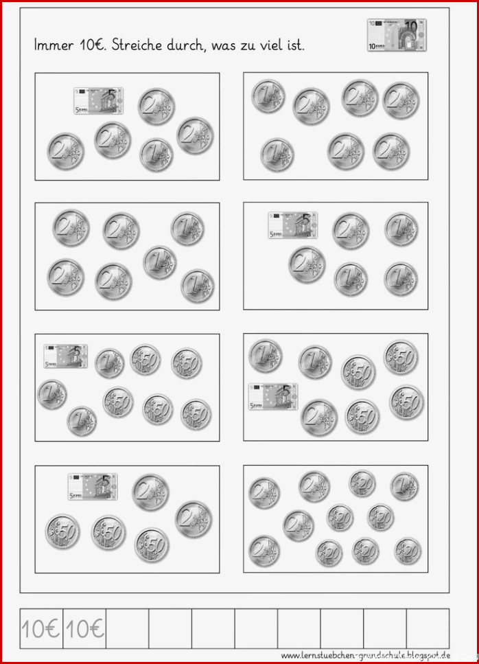 Alles rund um 10 Euro 10 Arbeitsblätter sind wieder