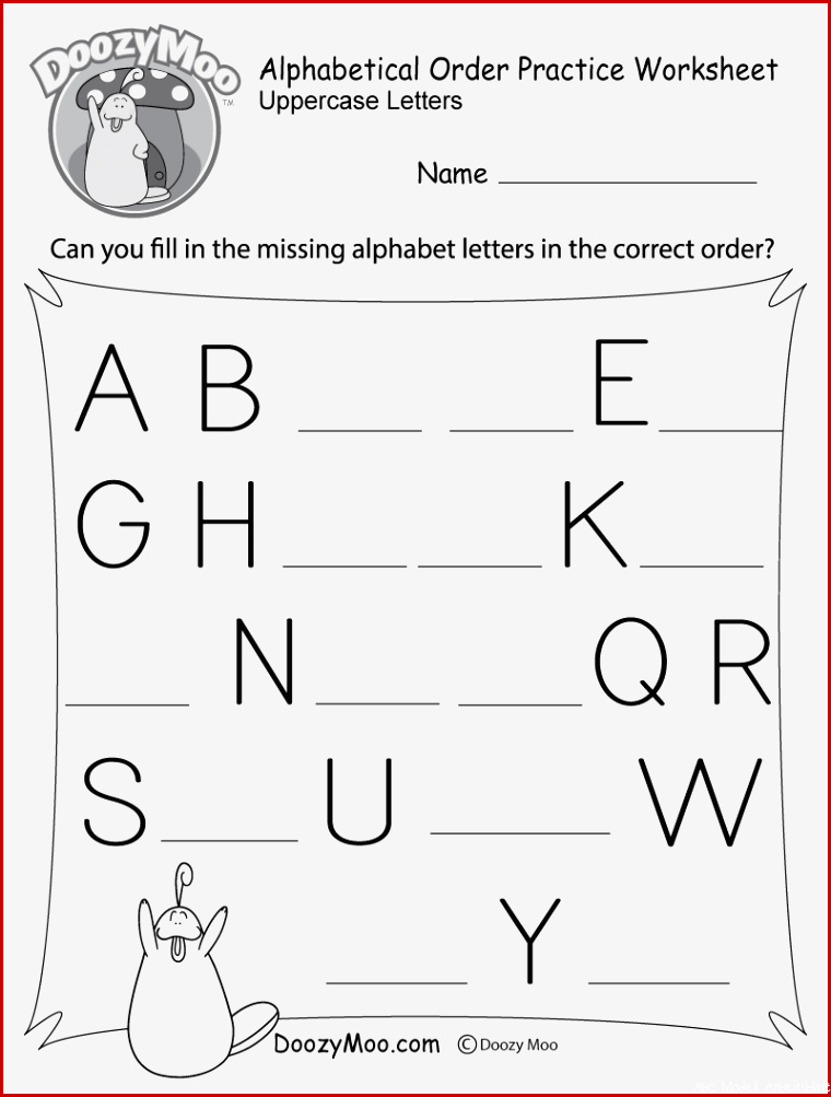 Alphabetical Order Practice Worksheet Free Printable Doozy Moo