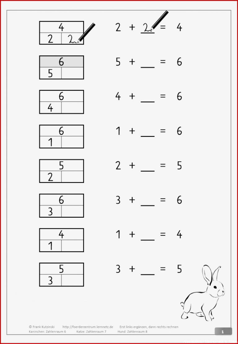 Analogie Zahlzerlegung Addition Zahlenraum 6 6