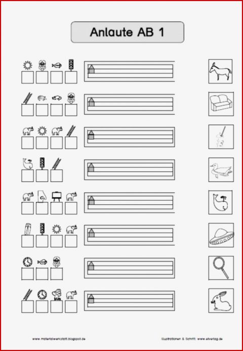 Anlaute Arbeitsblatt – Materialwerkstatt