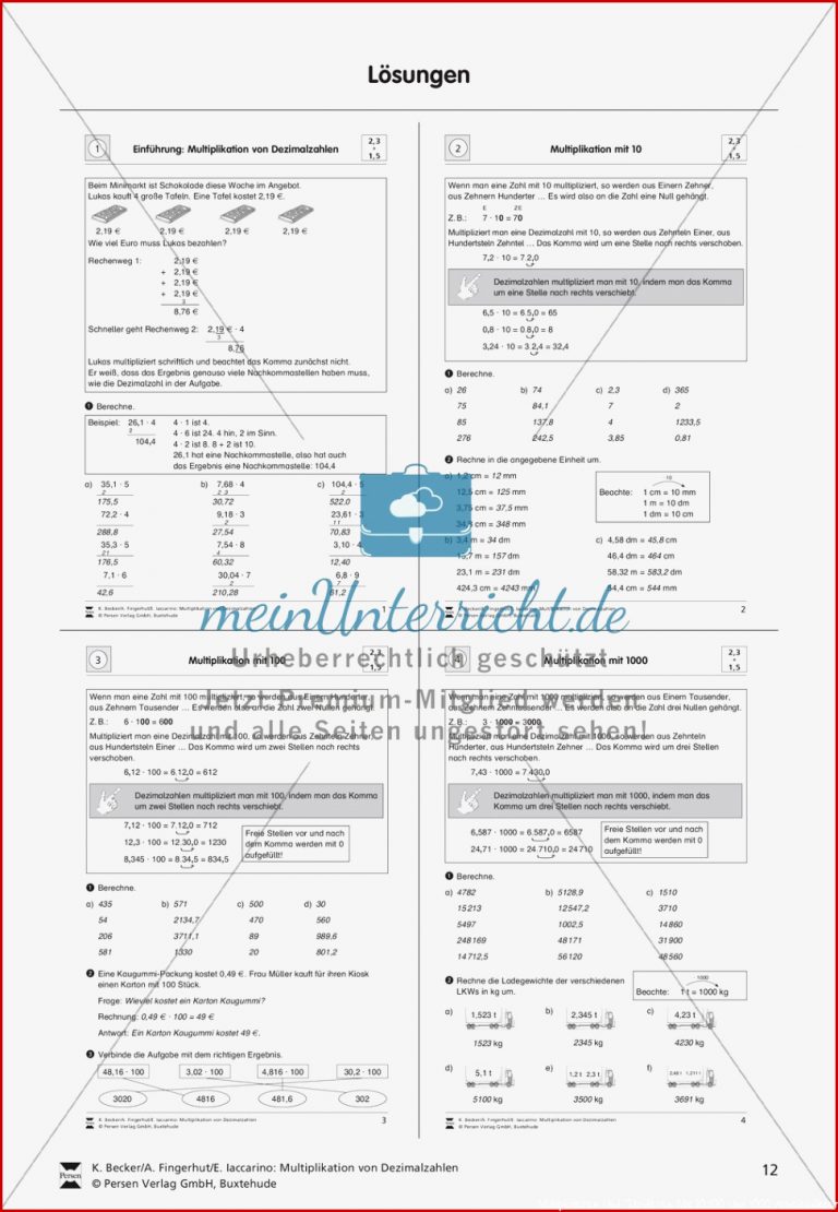 Anschauliche Einführung in Multiplikation von