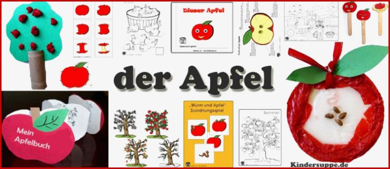 Apfel Bastelideen Spiele Lieder fur Kindergarten und