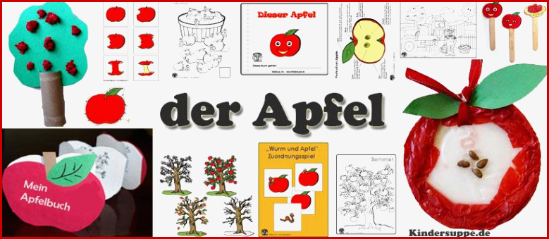 Apfel Bastelideen Spiele Lieder Fur Kindergarten Und