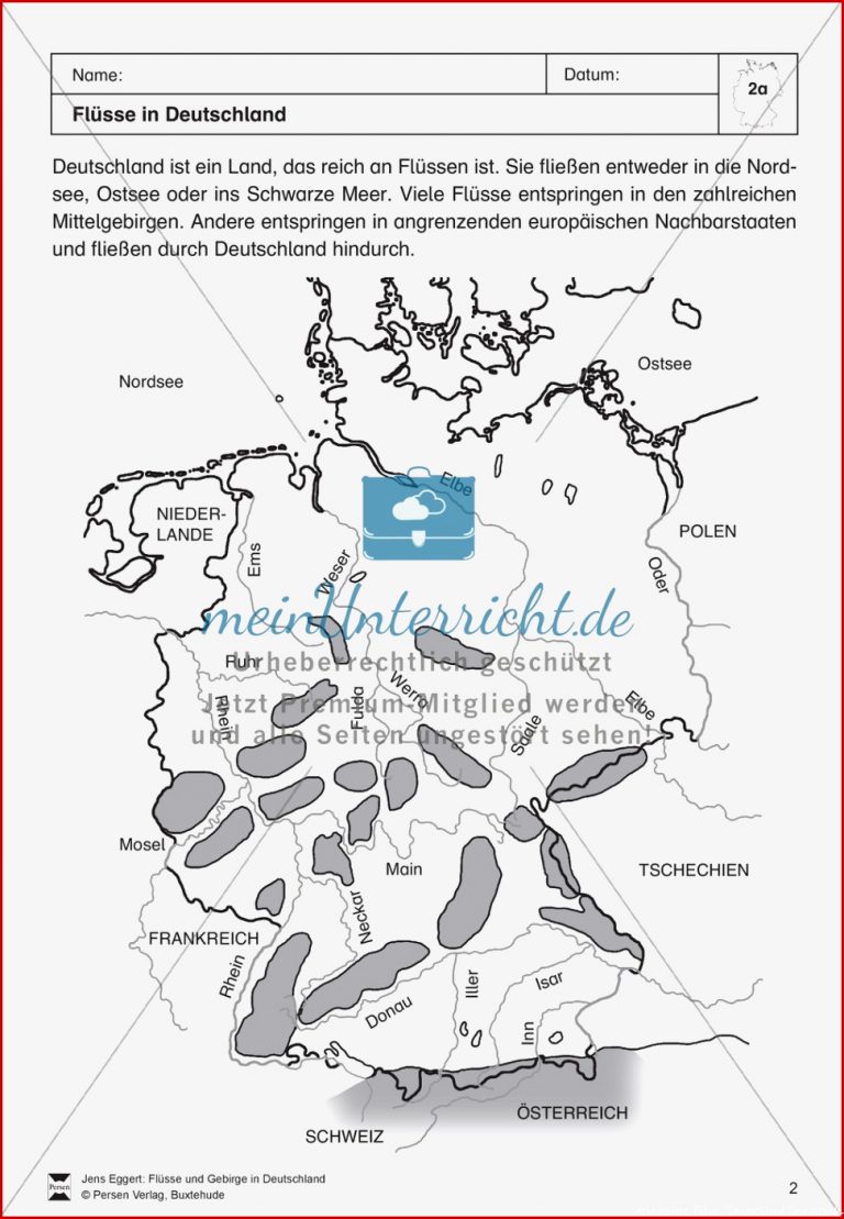 Arbeit Mit atlanten Flüsse In Deutschland Meinunterricht