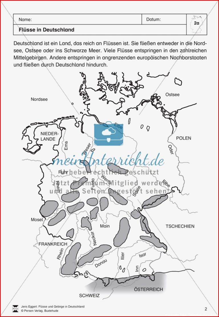 Arbeit mit Atlanten Flüsse in Deutschland meinUnterricht