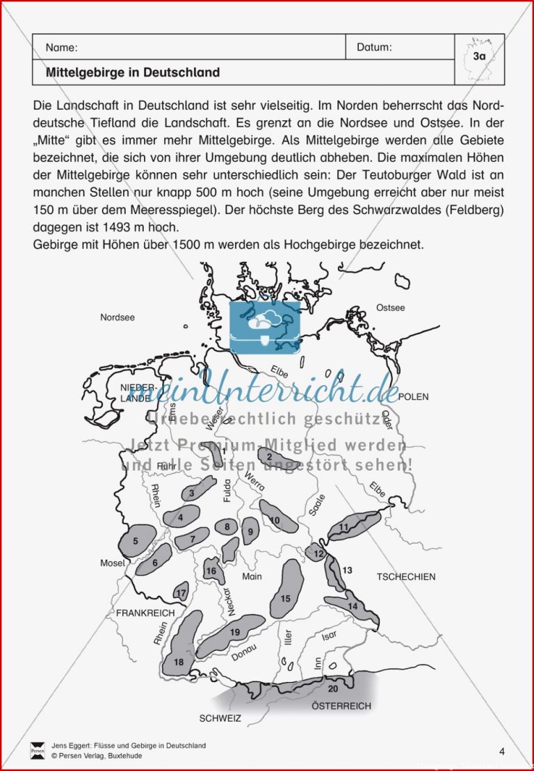 Arbeit Mit atlanten Mittelgebirge In Deutschland