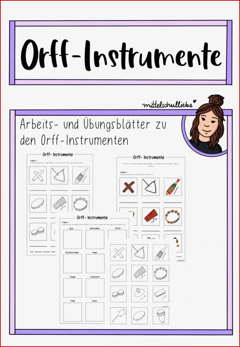 Arbeits Und Übungsblätter Zu Den orff Instrumenten