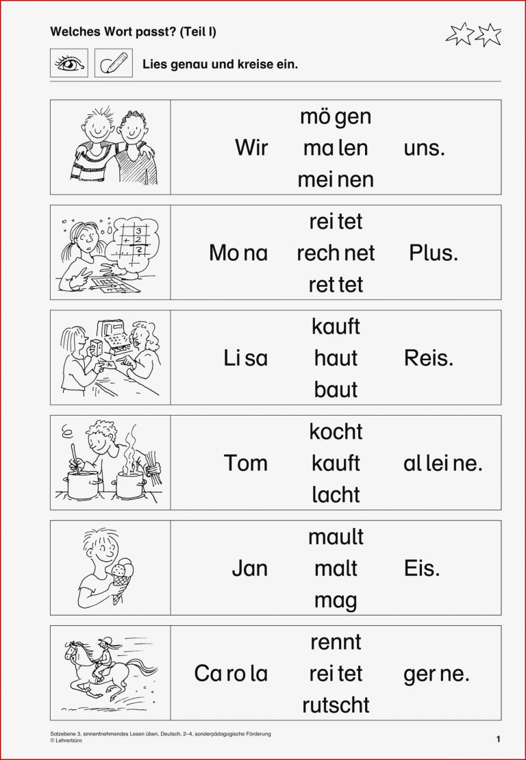 Arbeitsblätter 1 Klasse Kostenlos Ausdrucken