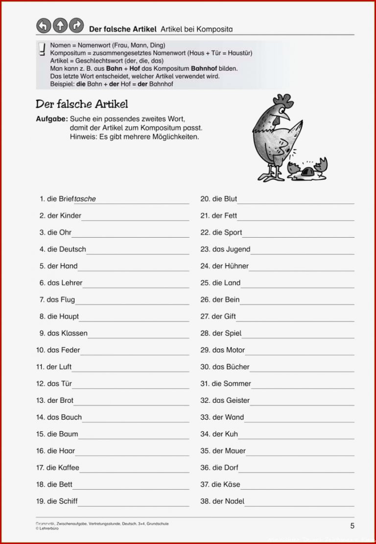 Arbeitsblätter 4 Klasse Volksschule Deutsch Worksheets
