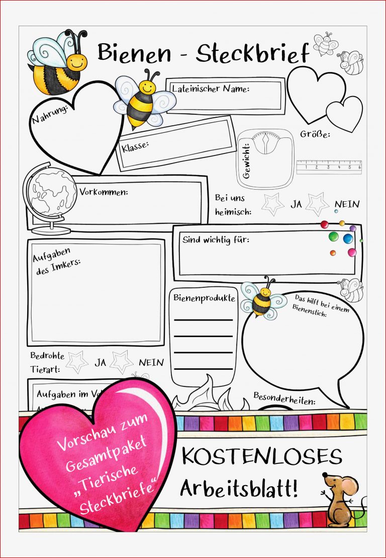 Arbeitsblätter Bienen Kostenlos Worksheets