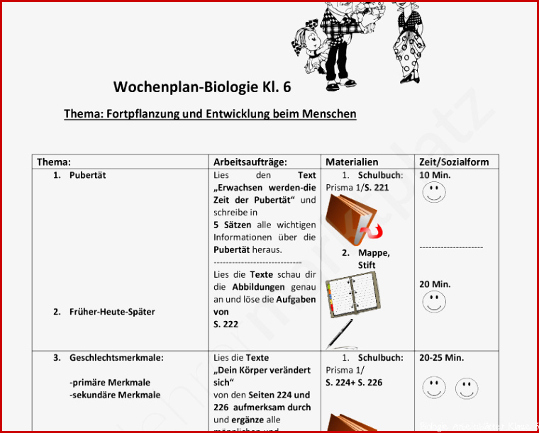 Arbeitsblätter Biologie Klasse 6 Kostenlos Worksheets