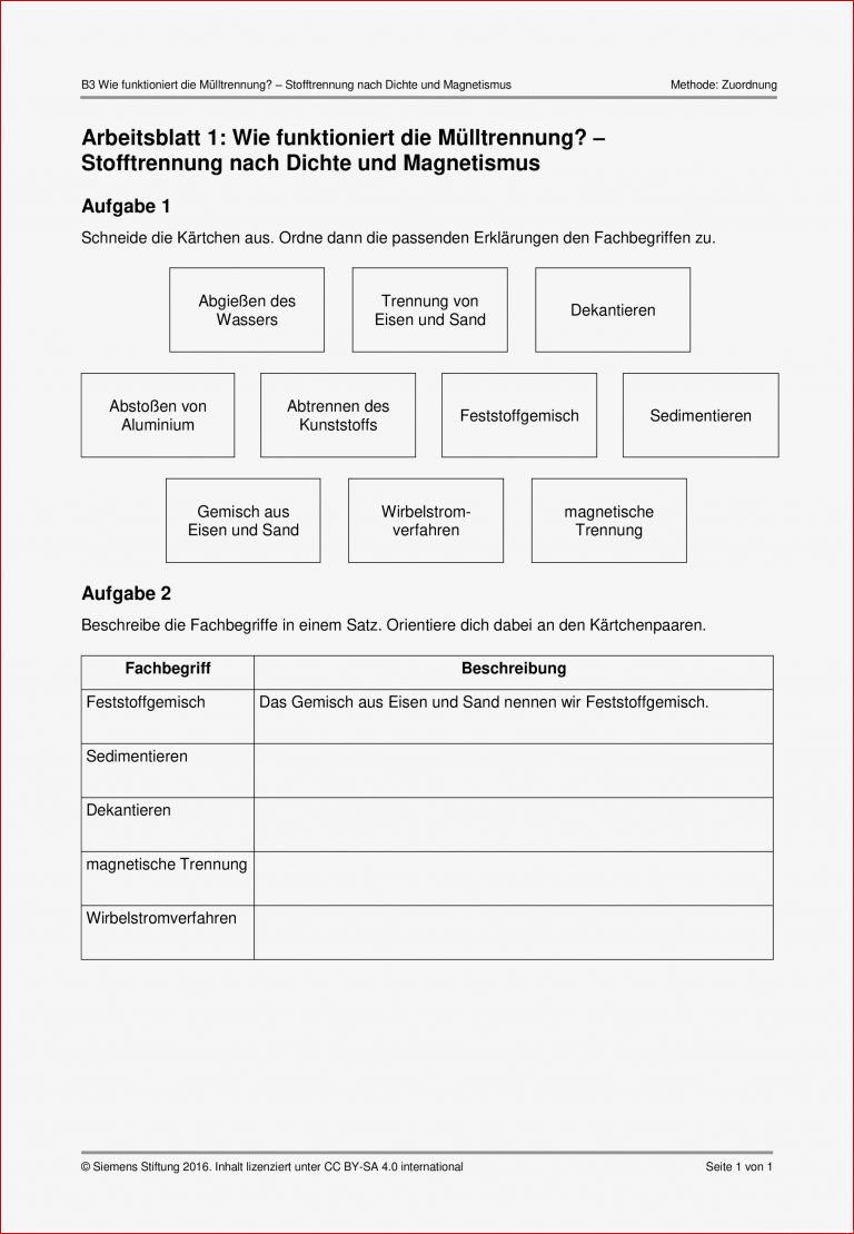 Arbeitsblätter Chemie Kostenlos Worksheets