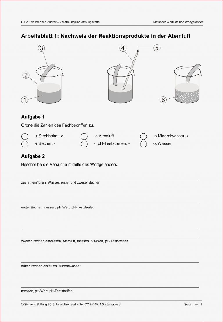 Arbeitsblätter Chemie Kostenlos Worksheets