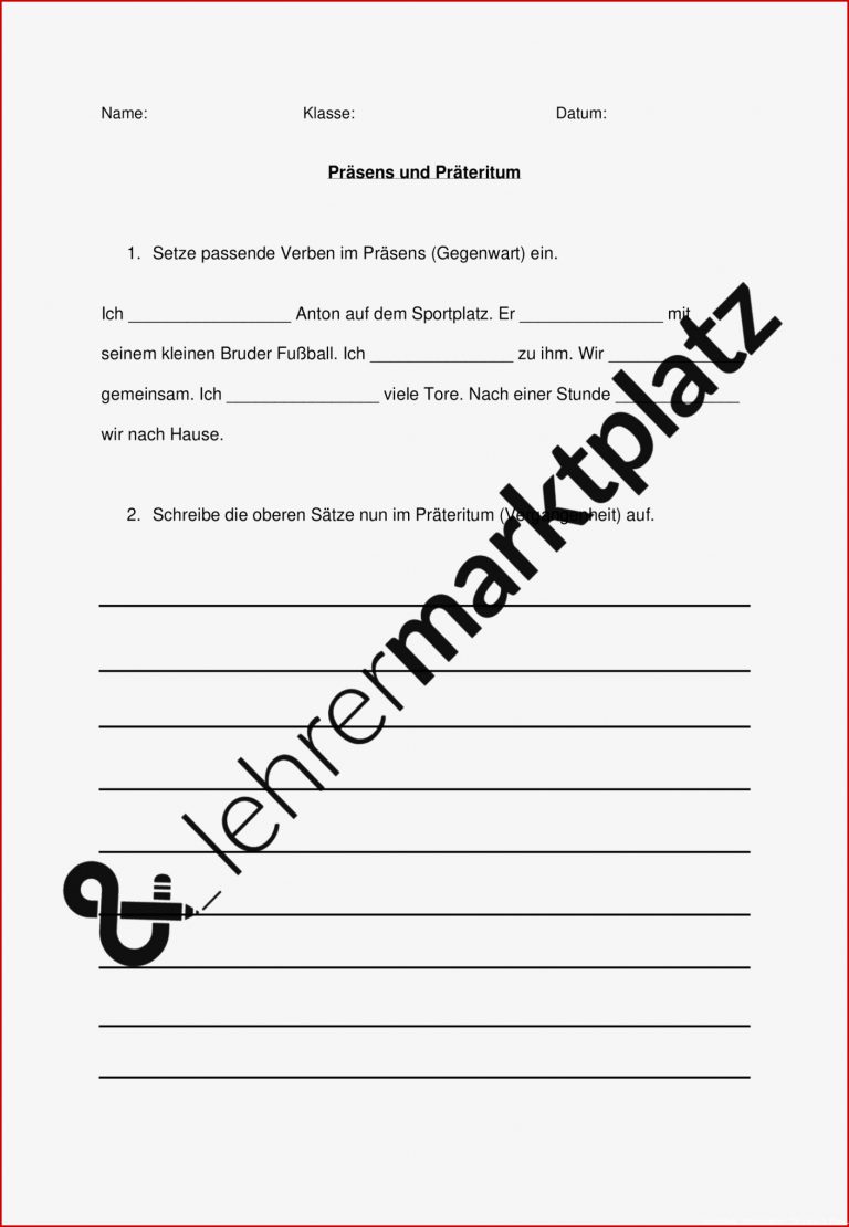 Arbeitsblätter Deutsch 3 Klasse Präsens Präteritum Pdf