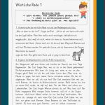 Arbeitsblätter Deutsch 4 Klasse Wörtliche Rede Worksheets