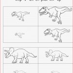 Arbeitsblätter Dinosaur Dino Ausschneiden Kleben