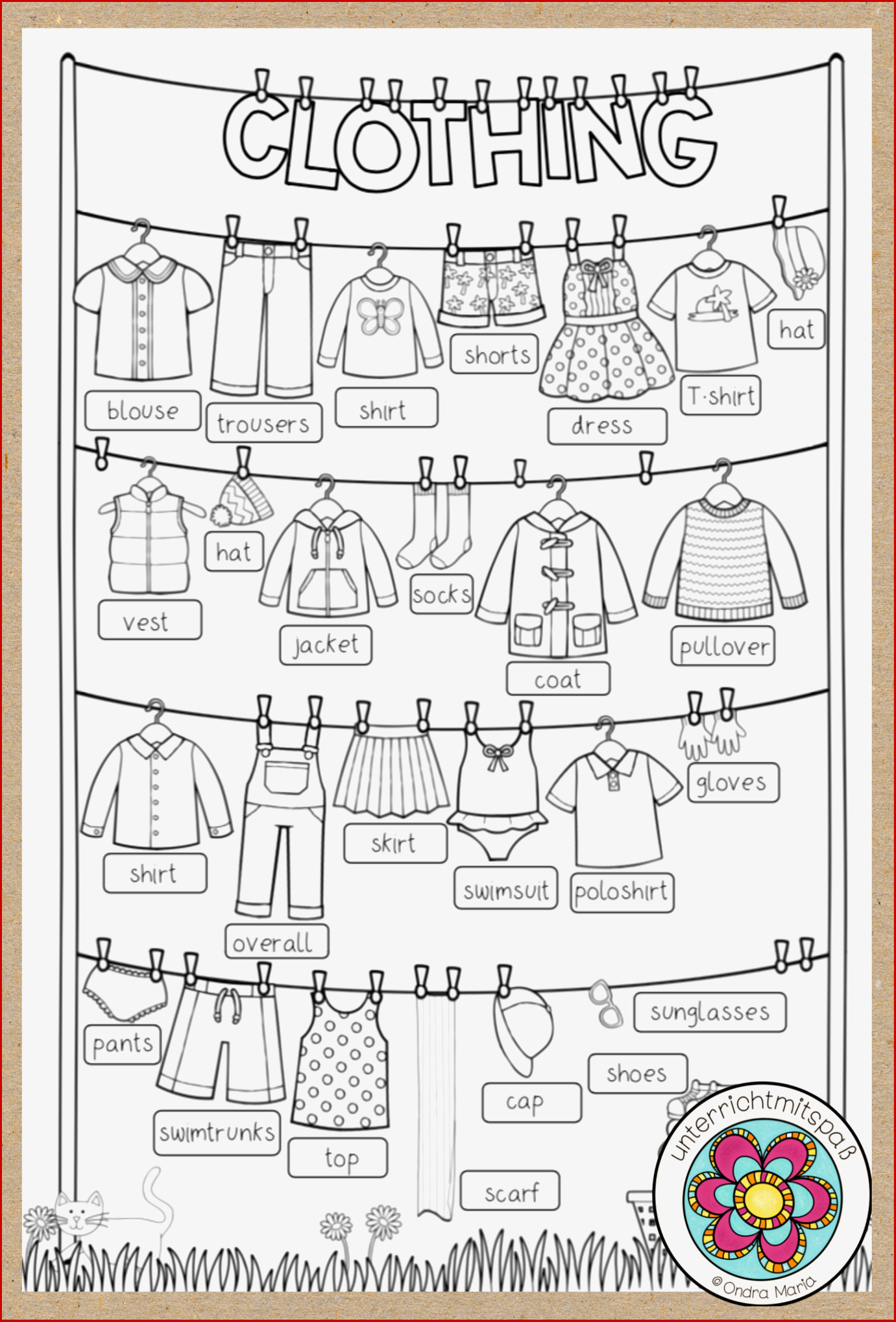 Arbeitsblätter Englisch Grundschule Clothes Worksheets