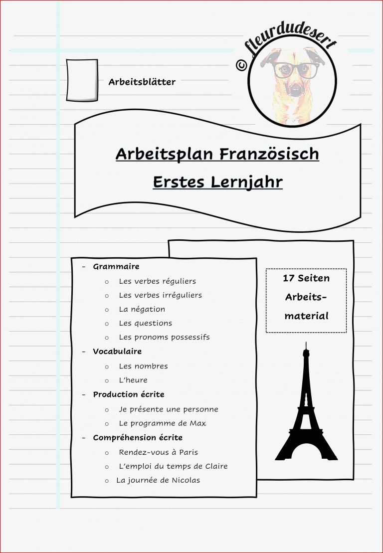 Arbeitsblätter Französisch 1 Lernjahr Pdf Worksheets