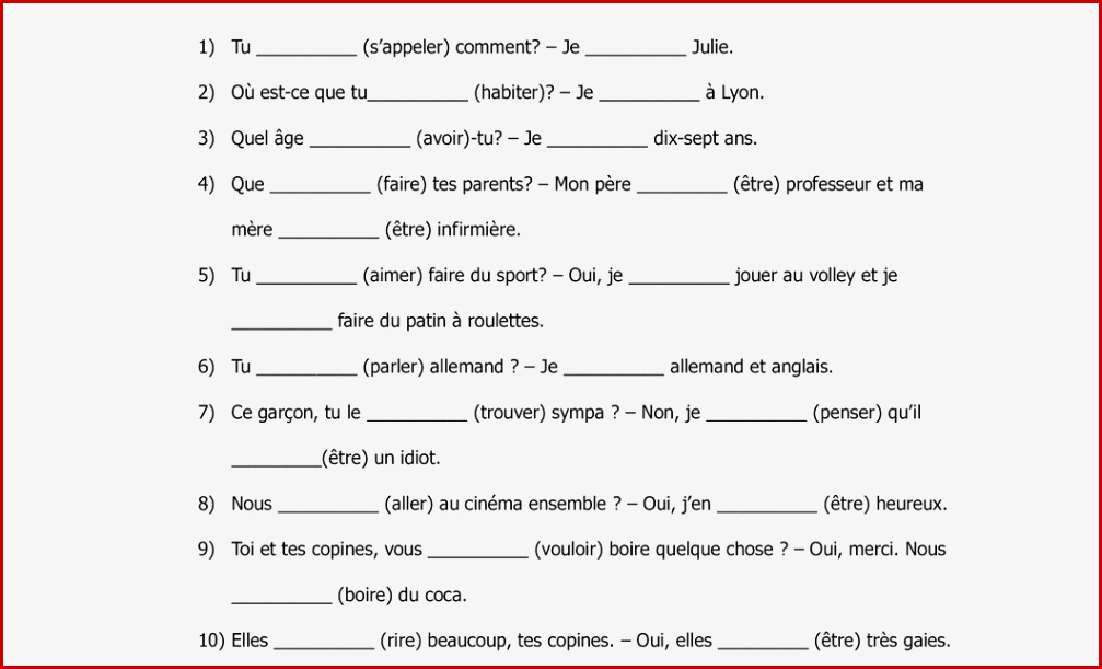 Arbeitsblätter Französisch Klasse 7 Worksheets