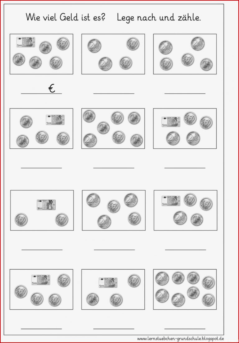 Arbeitsblätter Geld Grundschule 1 Klasse Worksheets