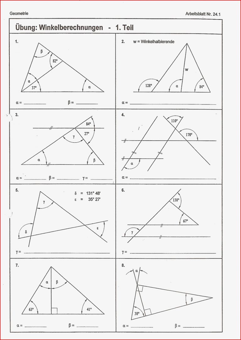 Arbeitsblätter Geometrie Winkel Messen Winkel Messen
