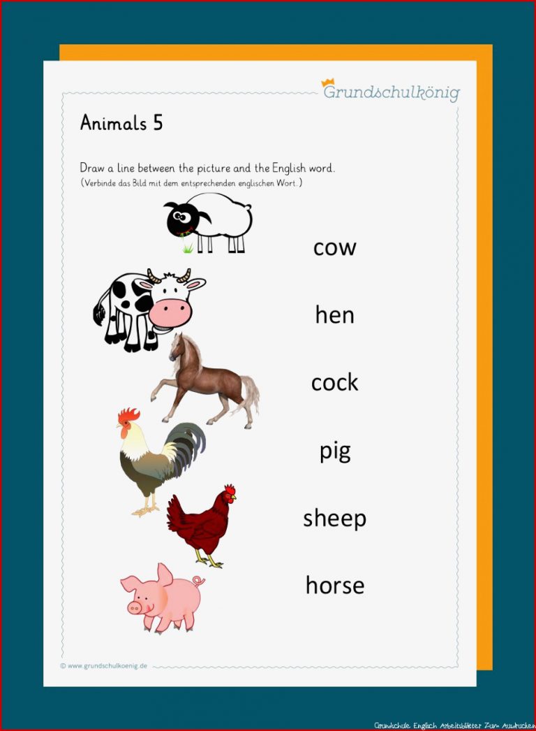 Arbeitsblätter Grundschule Englisch Ideen Arbeitsblätter