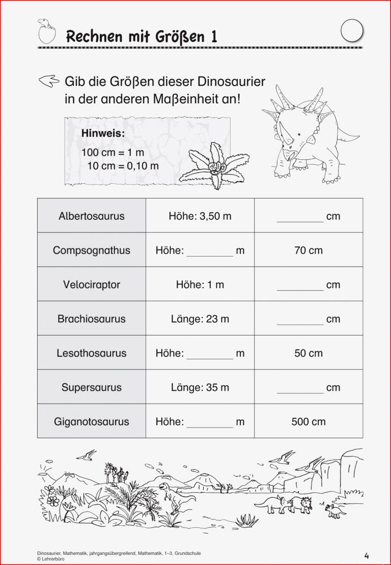 Arbeitsblätter · Grundschule · Lehrerbüro in Dinosaurier