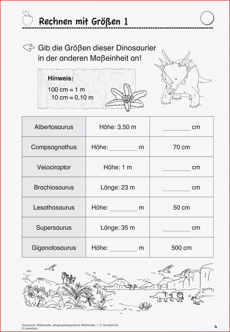 Arbeitsblätter · Grundschule · Lehrerbüro In Dinosaurier