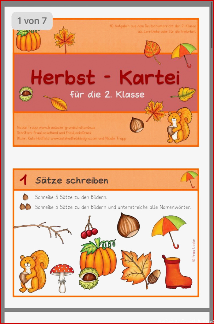 Arbeitsblätter Herbst Grundschule Klasse 1 Ideen