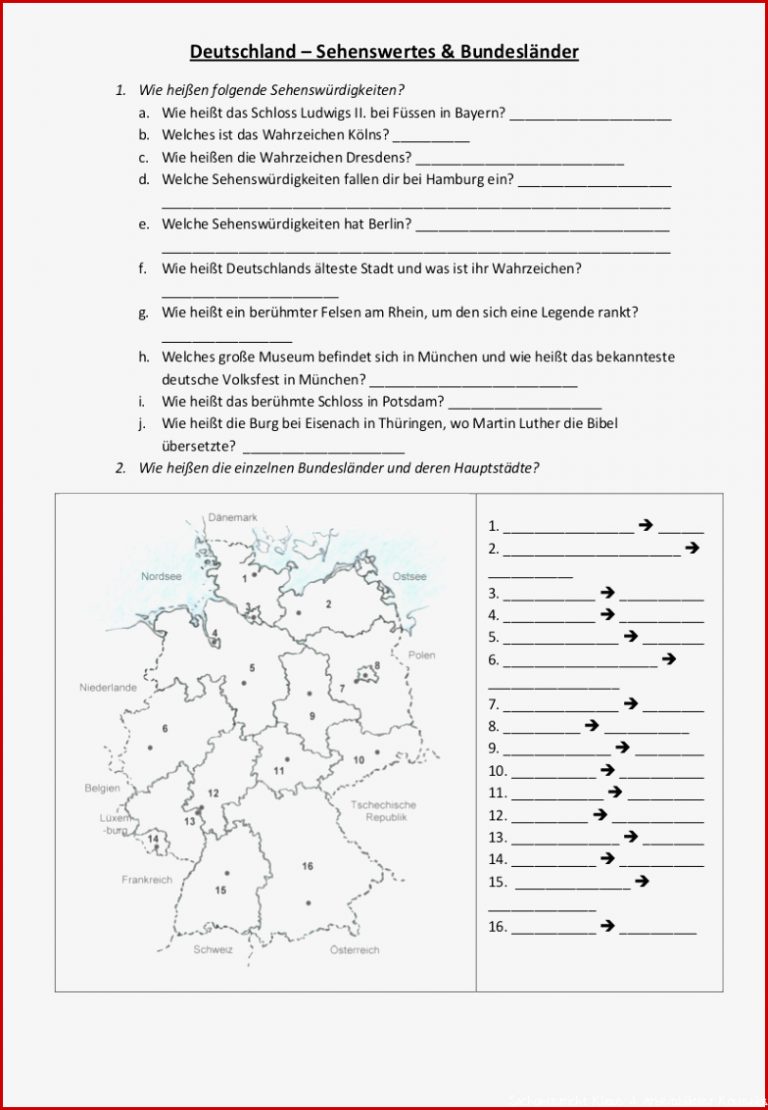 Arbeitsblätter Hsu 4 Klasse Deutschland