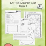 Arbeitsblätter Kalender 2 Klasse Worksheets