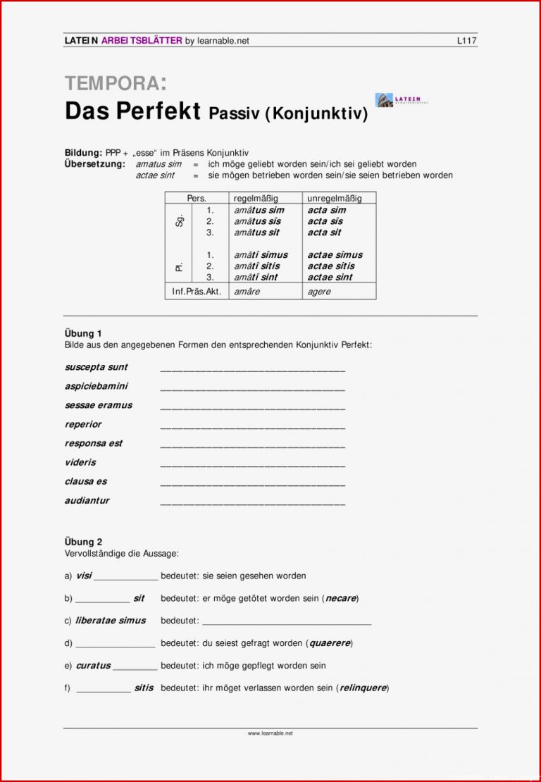 Arbeitsblätter Konjunktiv 1 Und 2 Mit Lösungen Pdf