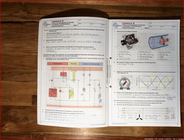 Arbeitsblätter Kraftfahrzeugtechnik Lernfelder 5-8