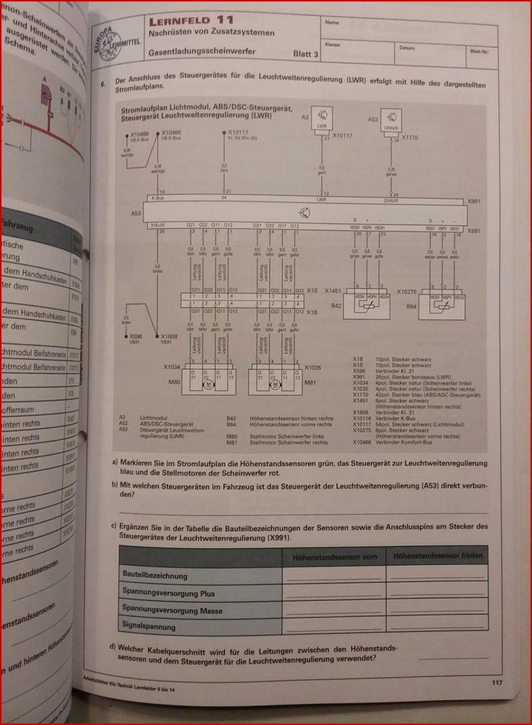 Arbeitsblätter Kraftfahrzeugtechnik Lernfelder 9-14â (Fischer ...