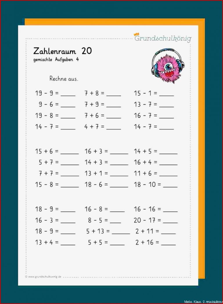 Arbeitsblätter Mathe Klasse 2 Gemischte Aufgaben Worksheets