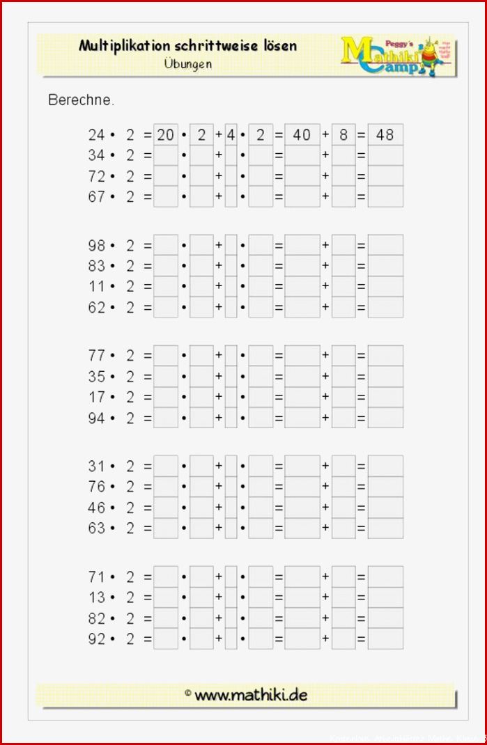 Arbeitsblätter Mathe Klasse 3 Malaufgaben Debbie Preston