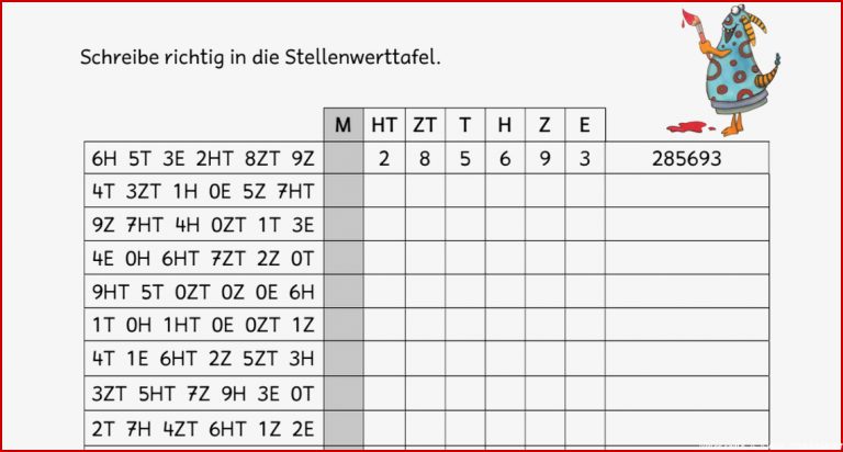 Arbeitsblätter Mathe Klasse 4 Große Zahlen Nereida