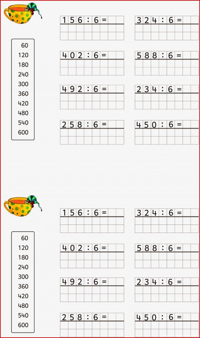 Arbeitsblätter Mathe Klasse 4 Halbschriftliche Division