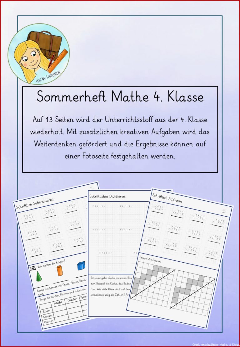 Arbeitsblätter Mathe Klasse 4 Wiederholung Worksheets